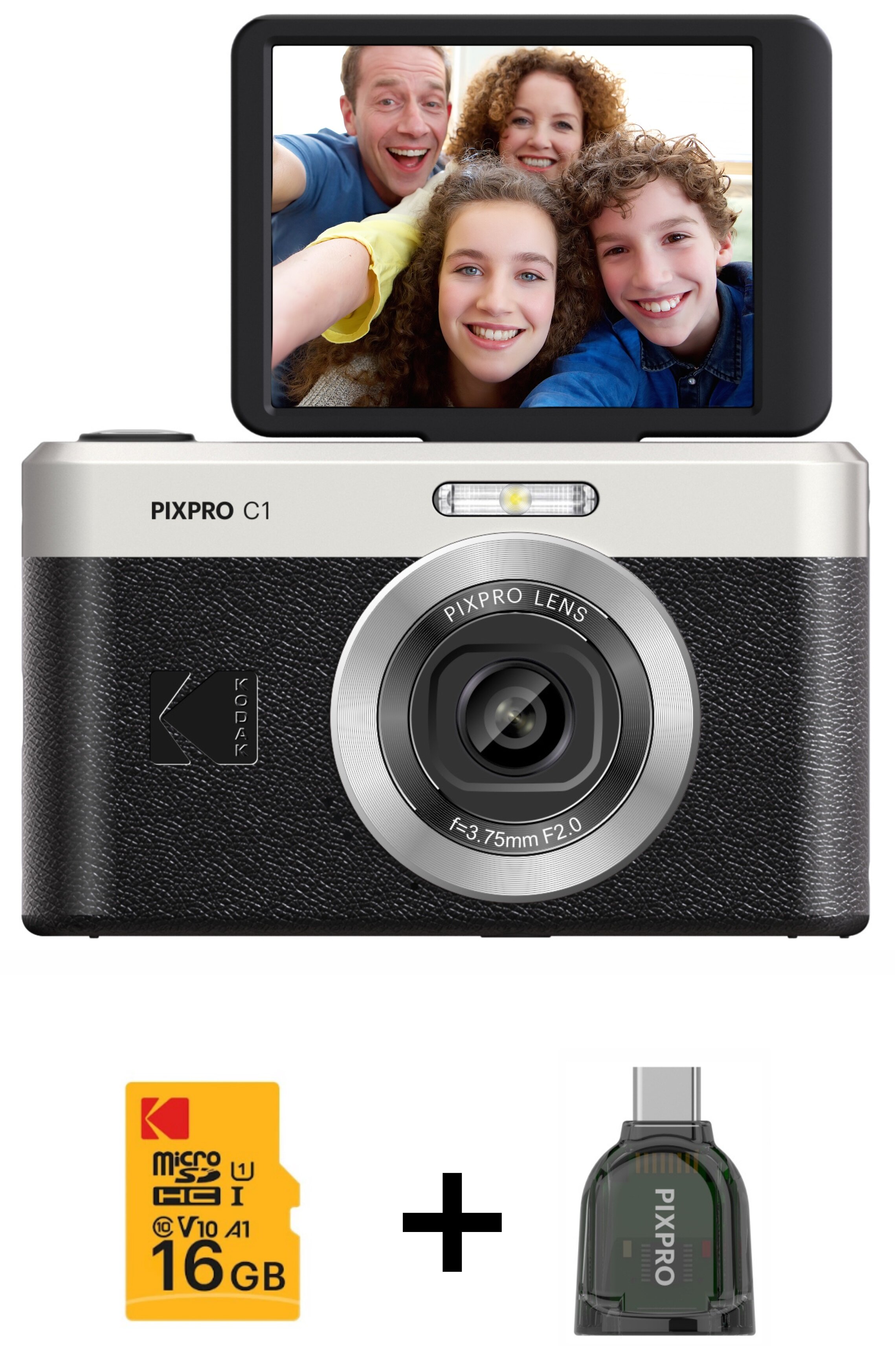 Aparat KODAK PixPro C1 Czarny 13Mpix, 4x zoom, 1/3