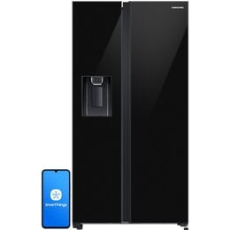 Lodówka SAMSUNG RS65DG54R32CEO Side by Side AI No Frost 178cm Czarne szkło Podajnik wody Kostkarka 