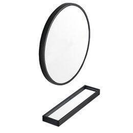 Lustro z półką MUFART 15099 średnica 80 cm Czarny 