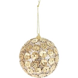 Bombka CHRISTMAS DECORATION z Cekinami 8 cm Złoty 