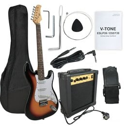 Gitara elektryczna V-TONE ESST39 SB Zestaw + Wzmacniacz 