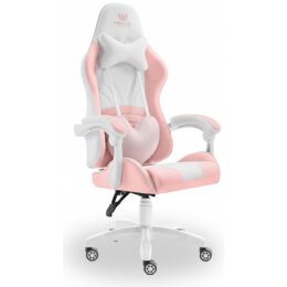 Fotel gamingowy HELL'S CHAIR Rainbow Kids 2.0 Różowo-biały 