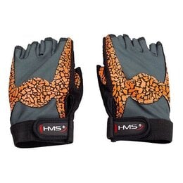 Rękawice fitness HMS RST03 (rozmiar M) Pomarańczowo-szary 